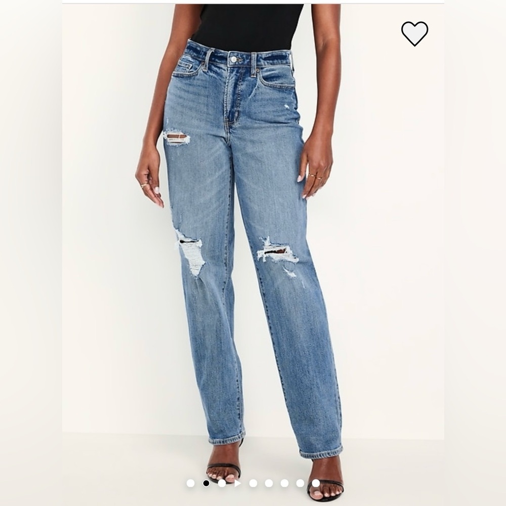 NEW Curvy High Waisted OG Loose Jeans Ripped Medium Wash, Size 16 Tall - Picture 2 of 13